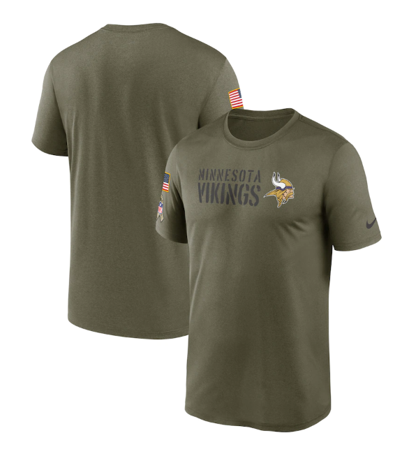 Men's Minnesota Vikings Olive 2022 Salute to Service Legend Team T-Shirt Men's Minnesota Vikings Olive 2022 Salute to Service Legend Team T-Shirt